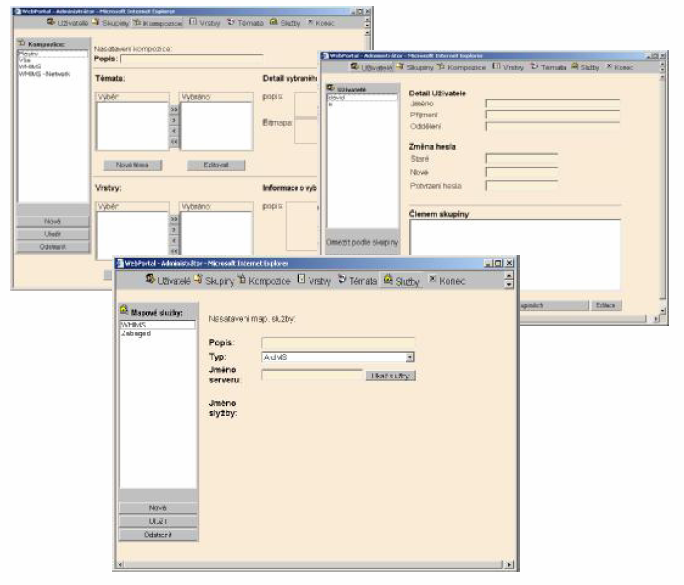 2.2.3. WebPortal Administrator Administrátor s aplika,ním a systémovým rozhraním a se správou uživatel. ídí - výb6r mapových služeb - zp.