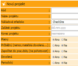 zadávání docházky KROK 7 Zadání dovolených se provádí pomocí zadání projektu Dovolená.