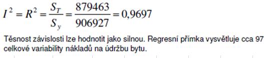 R 2 = I 2 Index determinace