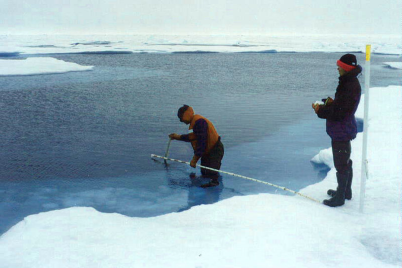 SEVERNÍ LEDOVÝ oceán maximální hloubka 5449 m Hladinu Severního ledového oceánu pokrývá větší část roku silná vrstva ledu, takže se po