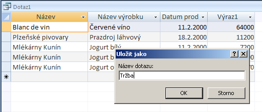 Výrazy můžete zapisovat nebo tvořit rovněž pomocí Tvůrce výrazů, kterého najdeme na kartě Návrh ve skupině Nastavení dotazu.