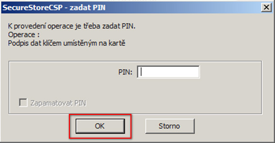 V aplikaci nastavte umístění certifikátu, heslo a stiskněte Podepsat.