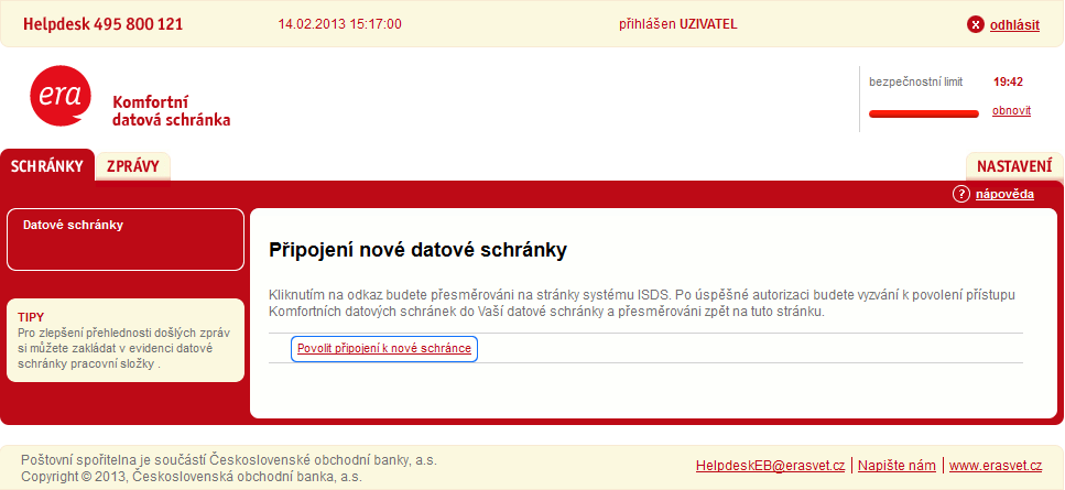 Vyplňte přihlašovací údaje, opište číslo na obrázku a