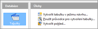 V mřížce pro návrh hlavičky tabulky zadáváme do sloupce název pole jméno položky a ve sloupci typ pole vybereme datový typ položky.