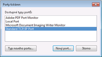 Systém Windows pro produkt imagepress Server 21 3 Klikněte na kartu Porty. 4 Chcete-li přidat nový port, klikněte na tlačítko Přidat port. Chcete-li změnit nastavení portu, přejděte ke kroku 11.