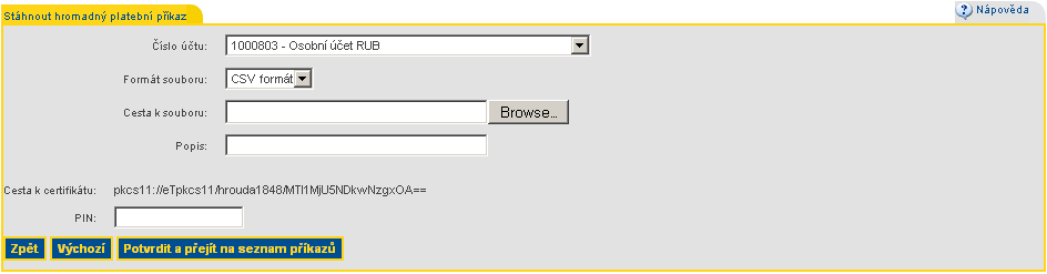 CreditAccountBankCodeNumber 4n Kód banky příjemce RecipientAccountName 35a Jméno příjemce ConstantSymbol 4n Konstantní symbol VariableSymbol 10n Variabilní symbol SpecificSymbol 10n Specifický symbol