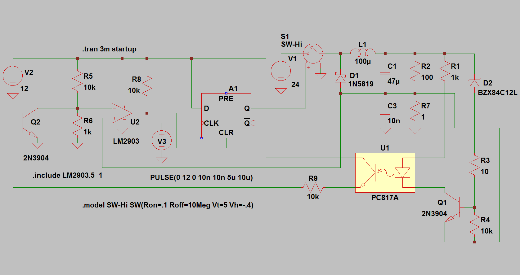 28 Obr. 58. Zjednodušené blokové schéma obvodu UC3845 Integrovaný regulátor napětí pracuje na principu proudového řízení, jehož princip byl vysvětlen na začátku tohoto dokumentu (obr. 3).