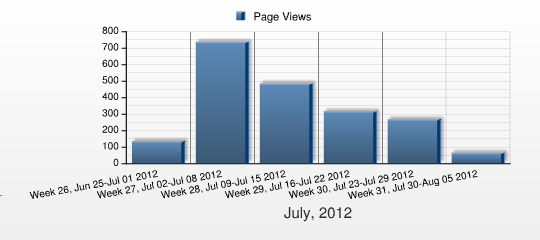 Počet zobrazení This report shows the number of times your web pages were viewed during the selected period.