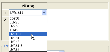 Zdroj: DL (datové vedení) Obsažené parametry datových záznamů (přístrojů) jsou u této metody pevně předem stanoveny. Mohou být evidovány až 2 datové záznamy (přístroje).