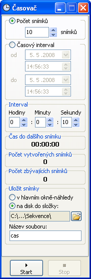 Moduly Program QuickPHOTO CAMERA 2.3 obsahuje další funkce ve formě vestavěných modulů. Další volitelné moduly je možné do programu přidávat. 1. Časovač Program QuickPHOTO CAMERA 2.