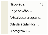 Hlavní okno programu snímků. Volba Na celou obrazovku zobrazí snímek (snímky) z Okna zobrazení na celou plochu obrazovky. Měření Nabídka Měření obsahuje volby nástrojů pro měření.