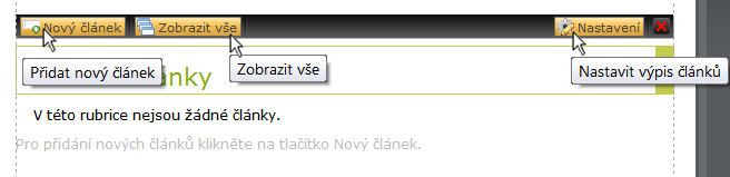 Výsledná fotogalerie vypadá potom například takto (obr. 45): obr. 45: Výsledná fotogalerie ČLÁNKY (NOVINKY) Novinky lze přidat pomocí modulu články (obr. 46).