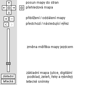 MANUÁL K CYKLOWEBU 2.3 Ovládání mapvé aplikace Mapu lze vládat vládacími prvky neb stisknutím a držením levéh tlačítka myši a psunem mapy a klávesami [+] a [-] pr přiblížení neb ddálení mapy.