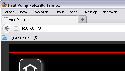 3 Místní webové rozhraní Pokud je čerpadlo připojeno k síti LAN a má přidělenu IP adresu, zadejte ji do adresového řádku svého prohlížeče, např. jako na Obr.