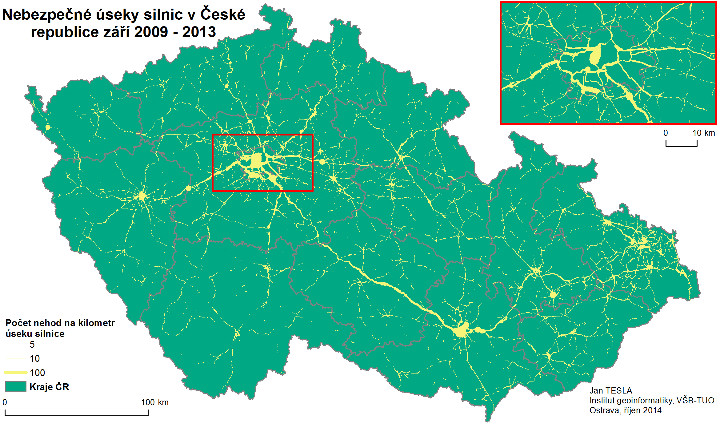 Ulice Legerova, Praha Vinohrady Silnice R8, 291 nehod na km Ulice Rudná,