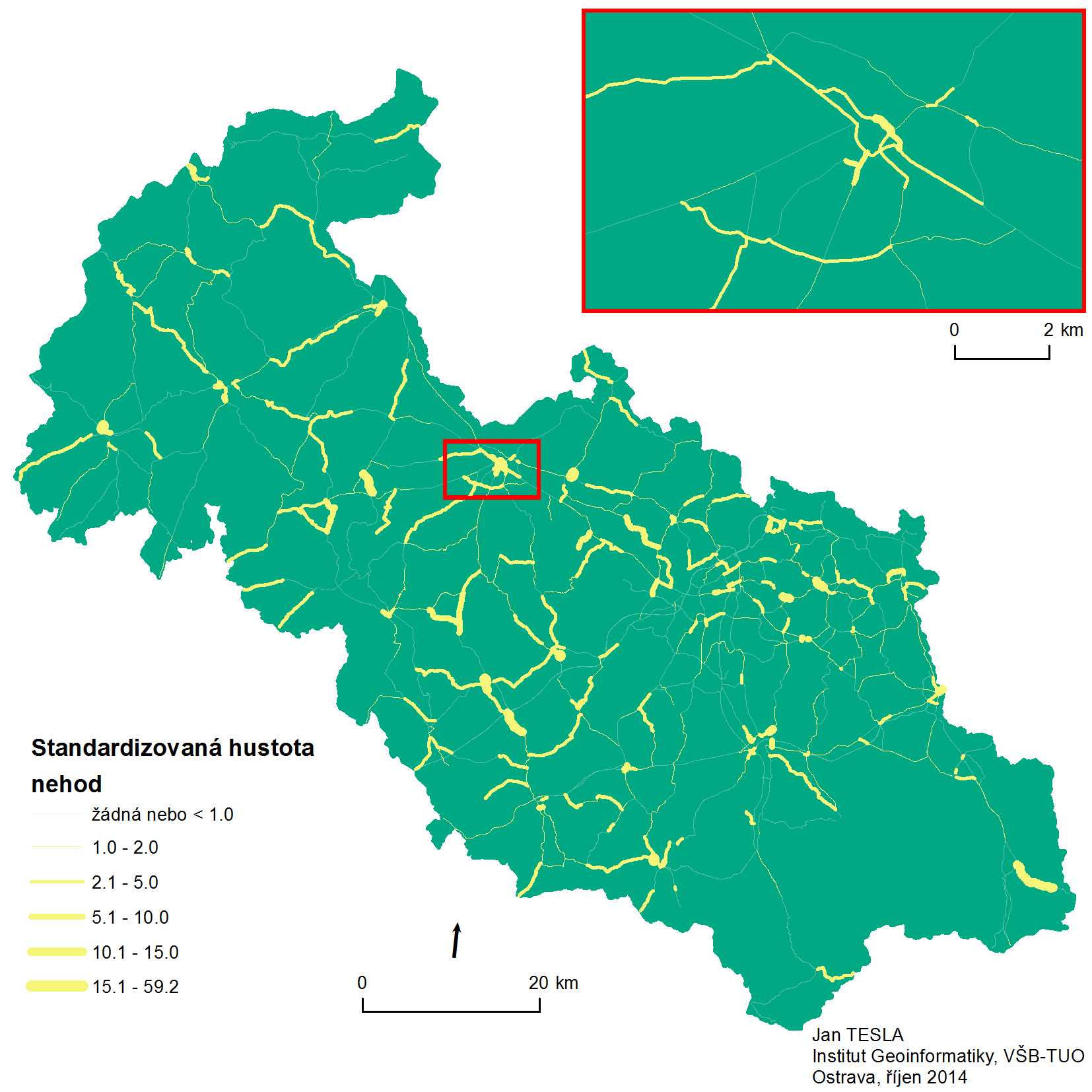 Nebezpečné úseky MS kraje s