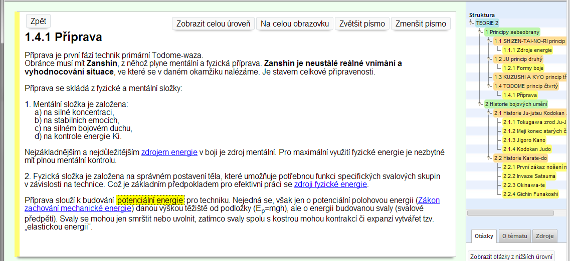 3.1.5 Mentální příprava Uklidnění mysli a stabilizace emocí je důležité pro reálné vnímání situace, pro udržení Zanshin.