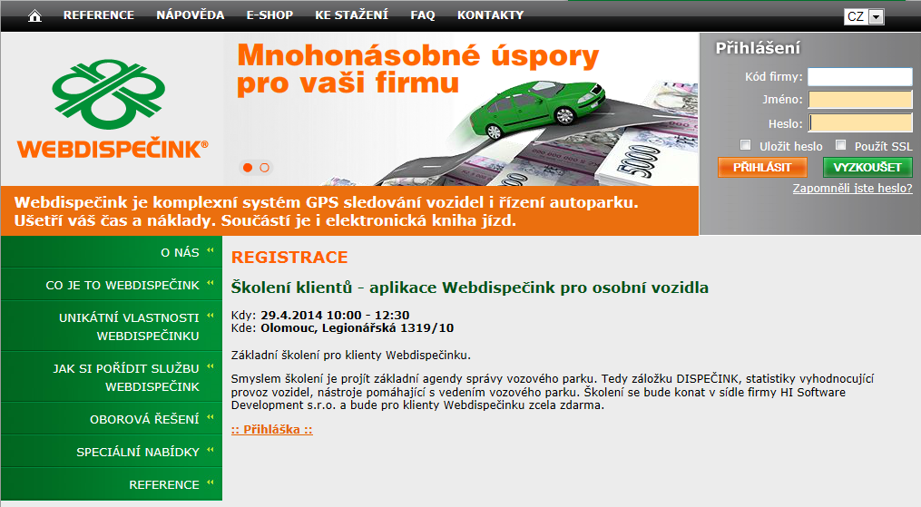NOVINKA ŠKOLENÍ WEBDISPEČINKU ZDARMA Novinka školení WEBDISPEČINKU zdarma V rámci zlepšování služeb jsme pro Vás připravili další novinku.