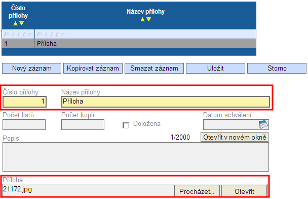 Fnd mikrprjektů v Eurreginu Glacensis Příručka pr Knečné uživatele Přílhy žádsti platbu Na tét zálžce vyplníte čísl a název přílh (např. Závěrečná zpráva, Čestné prhlášení apd.