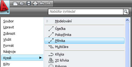 Obrázek.6.1: Kreslení úsečky a kreslení obdélníku pomocí úseček Příkaz úsečka kreslí segmenty jednotlivých úseček.