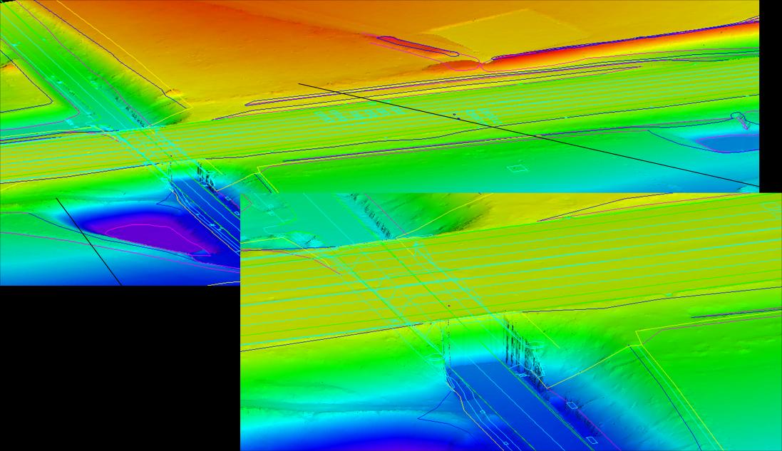 Ukázka 3D modelu dálnice vzniklého z dat laserového skenování V případě, že má projektant k dispozici původní data resp.