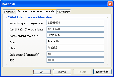 Elektronické podání Volba Elektronické podání slouží k vytvoření datového souboru, který lze podat na ČSSZ na paměťovém médiu (tj. na CD nebo na disketě 3,5"/1,44MB).