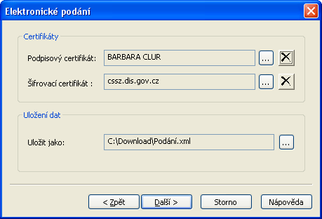 V obou případech se spustí průvodce elektronickým podáním, ve kterém budete mít v prvním kroku možnost zadat nebo upravit informace o zaměstnavateli.