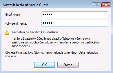 3. Účet Guest 3.1. Povolení účtu - povolte účet Guest (Správa Počítače -> Systémové nástroje). 3.1.1. Stejným způsobem jako jsme zakázali účet student. Nyní povolíme účet Guest.