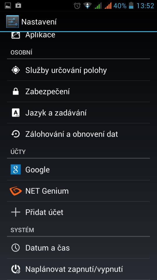 Vyplňte adresu serveru, což je adresa, na které běží NET Genium a přihlašovací údaje k synchronizačnímu účtu. Tyto údaje jsou shodné s těmi, které jsou definované v nastavení uživatele v NET Geniu.