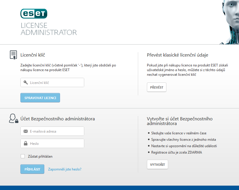 1. Začínáme ESET License Administrator představuje komplexní řešení pro správu licencí, ať již pro vlastníka licence nebo bezpečnostního administrátora.