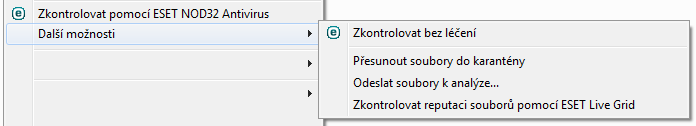 4.5.6 Kontextové menu Kontextové menu se zobrazuje po kliknutí pravým tlačítkem myši na daný objekt. V tomto menu jsou následně dostupné akce, které je možné na daném objektu provést.