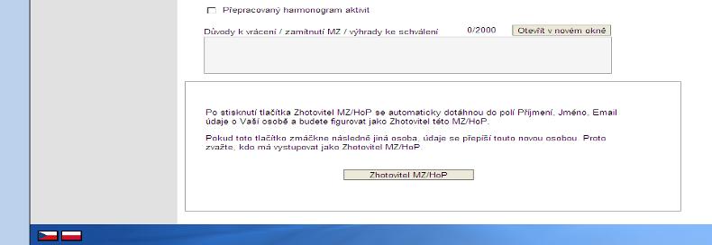 2.1.1. Údaje o projektu a MZ Stav před