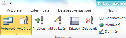 Aktualizační dotaz aktualizace dat ve skupině nebo ve všech záznamech tabulky. Aktualizační dotaz je spustitelný dotaz, tzn. výsledek uvidíte až v příslušné tabulce po spuštění dotazu 2.