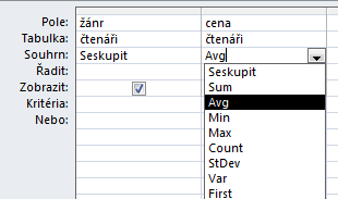 1. Vyberte všechny knihy žánru počítače 2. Zobrazte knihy, kterých je na skladě víc jak 20 Sloupec se nezobrazí, není-li zaškrtnutý. 3.