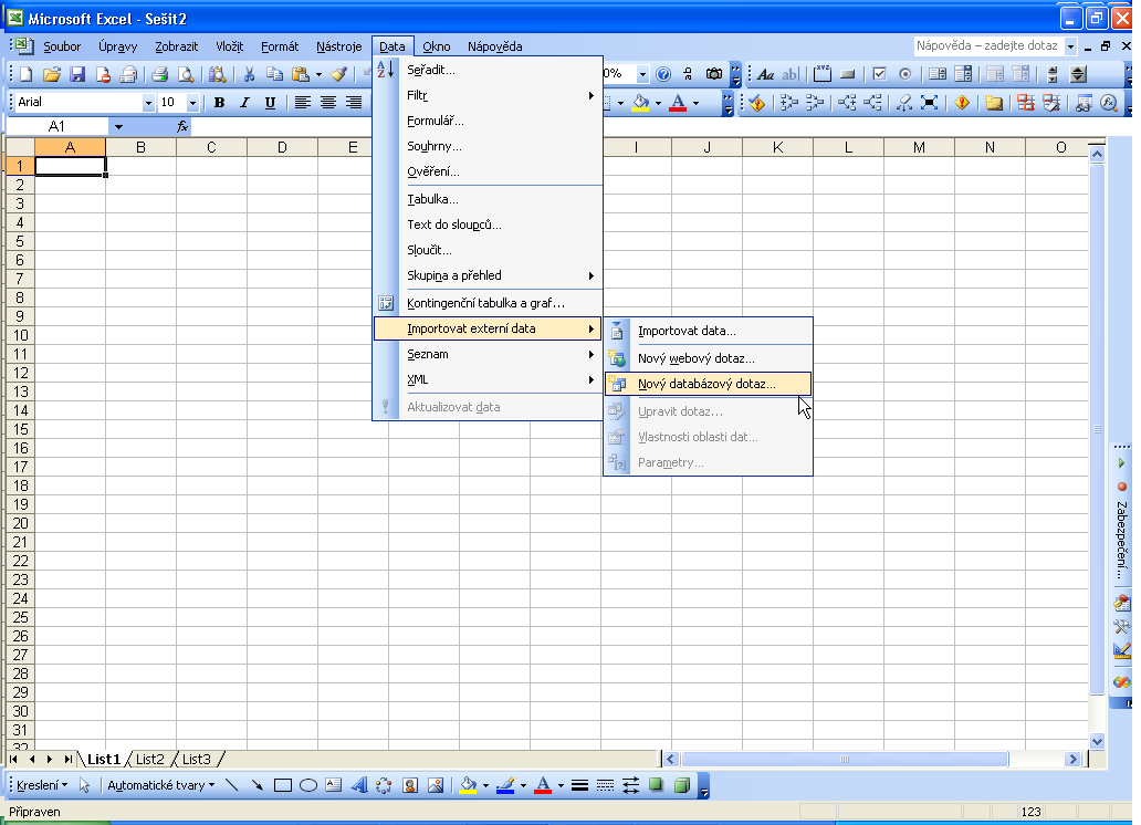 Import z SQL databáze 2)