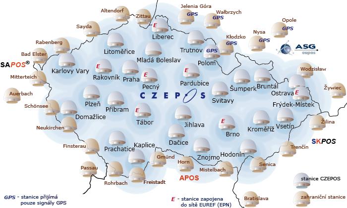 CZEPOS = Česká síť permanentních stanic pro určování polohy.
