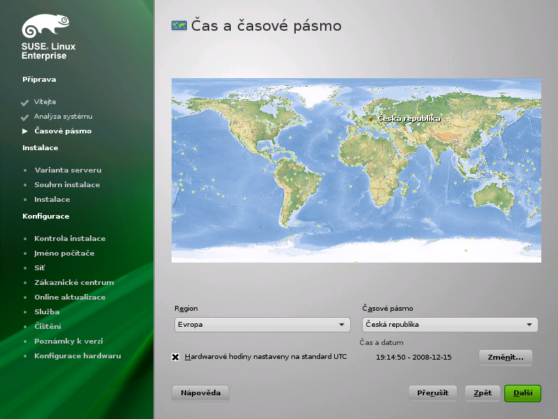 3. 4. 5. Vyberte jazyk, který chcete použít při instalaci a v nainstalovaném systému. Přečtěte si licenční smlouvu a klepněte na tlačítko Ano, souhlasím s licenční smlouvou.