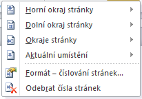 TEORIE 7 Záhlaví a zápatí Záhlaví a zápatí je oblast, jejíž obsah se zobrazuje na každé tištěné stránce. Může obsahovat formátovaný text, ohraničení a stínování, obrázky, příp.