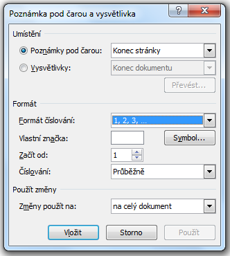 TEORIE 20 Poznámka pod čarou a vysvětlivka Pokud chceme v textu vysvětlit nějaký pojem, je vhodné použít poznámku pod čarou nebo vysvětlivku, čímž je pojem označen číslicí a na konec stránky, oddílu