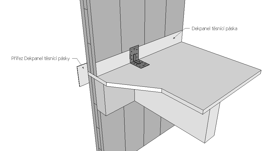 4 Praktická část - stavby z dřevěných panelů 4.4 Montáž stěn 2.NP Montáž stěn 2.NP se provádí osazením na celoplošně provedenou stropní konstrukci.