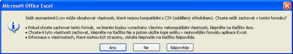 Vzory názvů sloupců Jsou uvedeny v části Datové rozhraní pro import souborů s dílčími seznamy (uvedené v závěru tohoto materiálu).