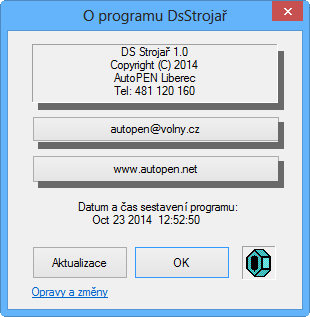Kapitola 6 Automatické aktualizace programu Program je vybaven kontrolou aktuálnosti daného sestavení (datum poslední změny programu).