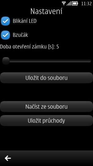 Dále můžeme nastavit dobu sepnutí zámku v 5tisekundových krocích od 5ti sekund až do 35ti sekund.