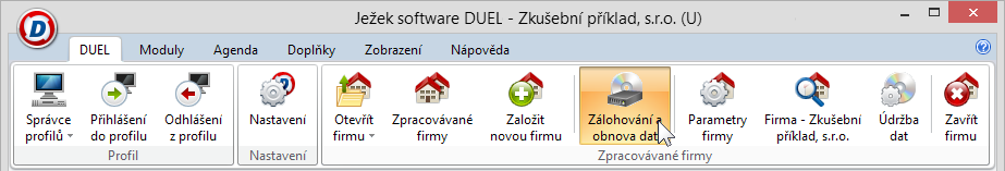 Ježek software DUEL 21 Tip Program DUEL obvykle nerozlišuje velká a malá písmena, což může negativně ovlivnit hledání či třídění dle dokladových řad v datech převedených ze STEREA.