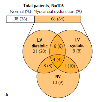 Typy srdeční dysfunkce v sepsi Dysfunkce % Diastolická LK Systolická LK 38 28 PK 31 Žádná 36 Pulido et al.