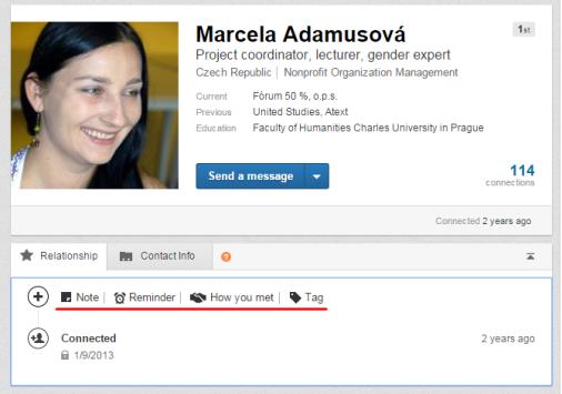 LinkedIn pro absolventy (2) Kontakty Důvěryhodnost profilu Selský rozum (Budí důvěru? Dává jasně najevo, co umím, kdo jsem?