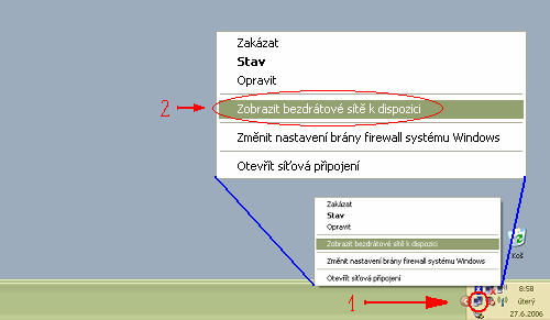 3. Připojení WLAN síťového adaptéru k WiFi routeru WA-2204 Na svém počítači s bezdrátovým klientem: 1.