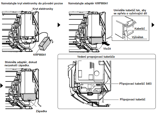 Rozšíření PCB o konektor KRP980A1 Doplňuje konektor do jednotek FTX-JV, CTXS-K a FTXS-K., instaluje se do vnitřní jednotky.