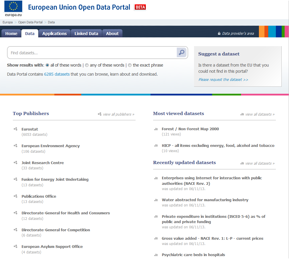 Datový katalog Evropské unie