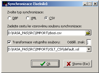 Číselník zboží Šablony pro XML je třeba umístit do složky s programem do adresáře EXPORT\XSLT_XML, šablony pro CSV do adrešáře EXPORT\XSLT_CSV.